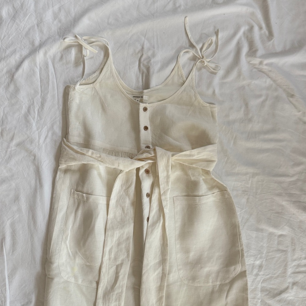 Emerson Fry Livi Button Dress, Salt Linen, Sz XS - Picture 7 of 8